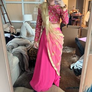 Pink sequins lehenga